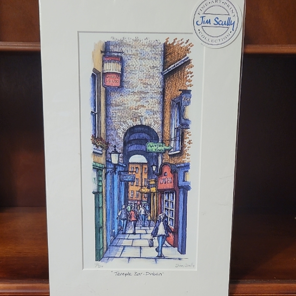 Scully Blue and Orange Architectural Watercolor Art